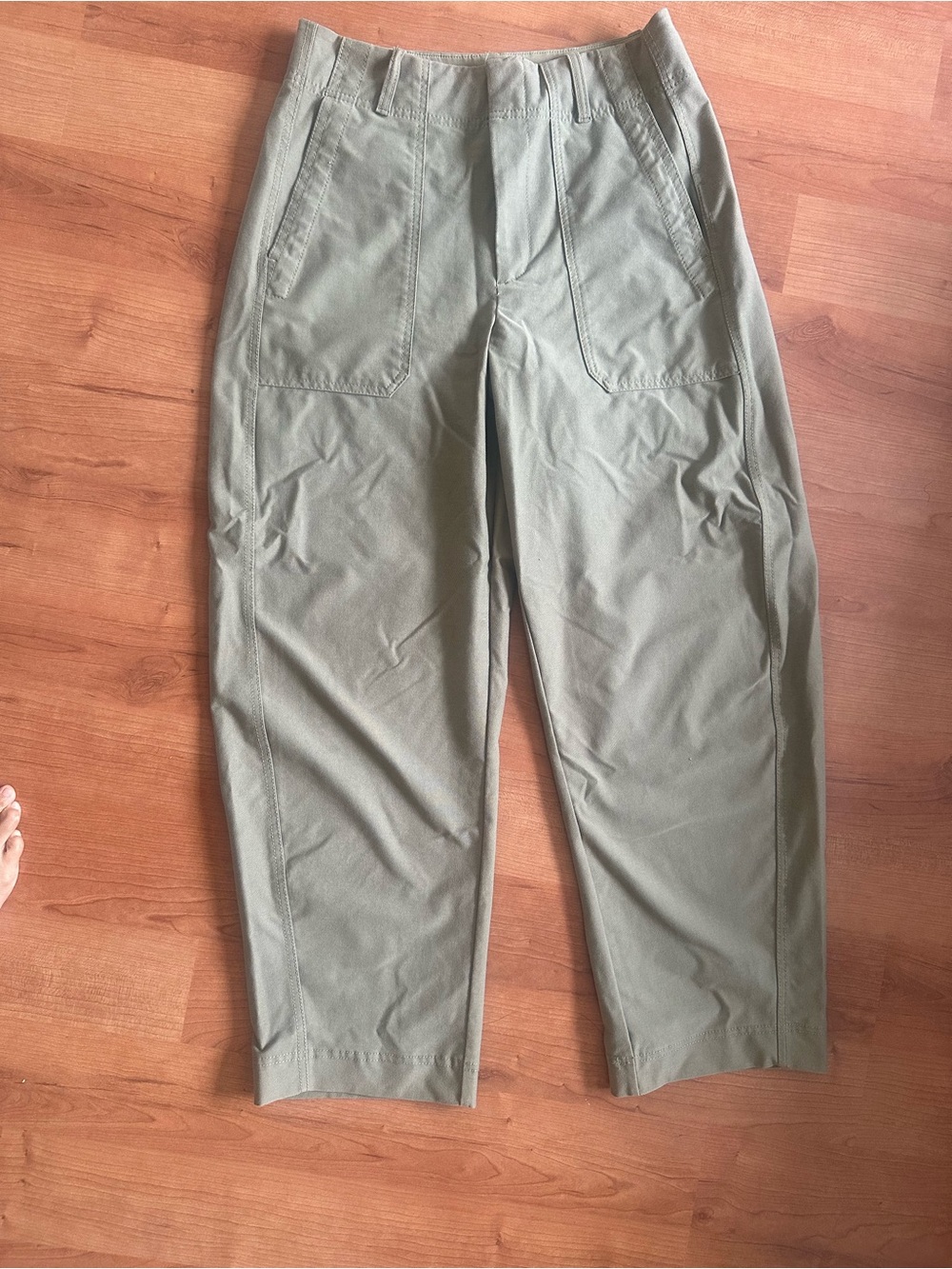 SKYLINE HIGH RISE BARREL LEG PANT
 - Sage Green